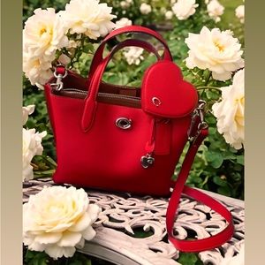 2024 Coach ❤️valentines Willow 24 heart bag w matching coin purse & wristlet